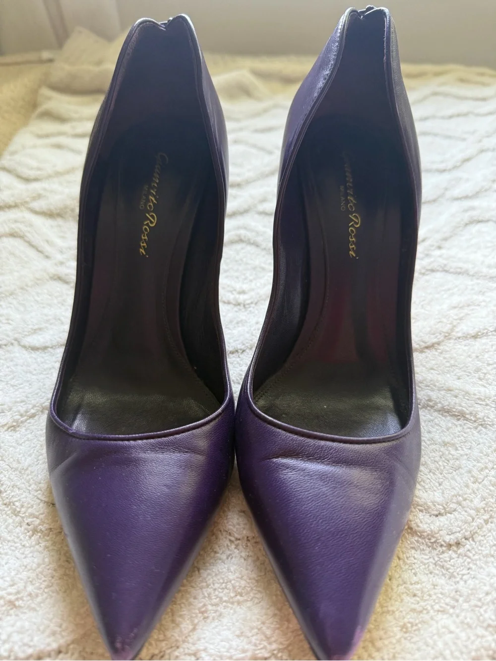 Gianvito Rossi Deep Purple Pointed-Toe Stiletto Pumps